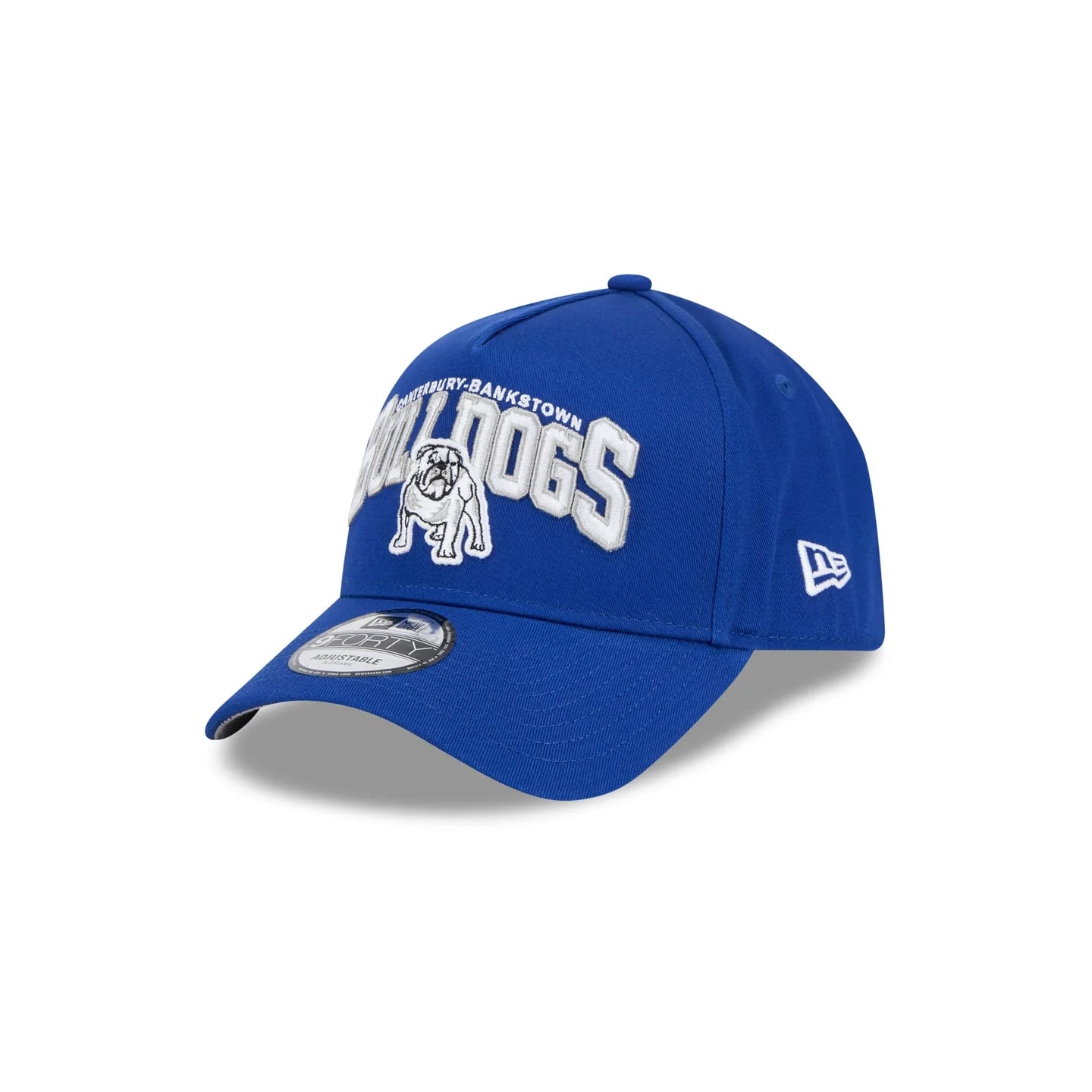 Canterbury-Bankstown Bulldogs Hat - Blue Logo Arch 9Forty A-Frame NRL Snapback Cap - New Era